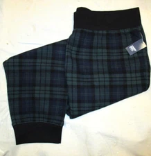 NWT LANDS END PAJAMAS WAFFLE KNIT SLEEP JOGGER PJ PANTS BLACKWATCH LG 14-16