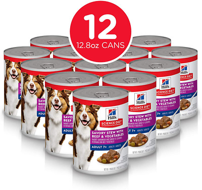 Hills Science Diet Canned Dog Food, Adult 7+, Savory Stew with Beef & 12.8 oz,