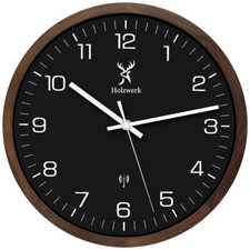 Holzwerk SEGEBERG (FUNK) Holz Wanduhr, moderne 30 cm Ø Designer Funkwanduhr