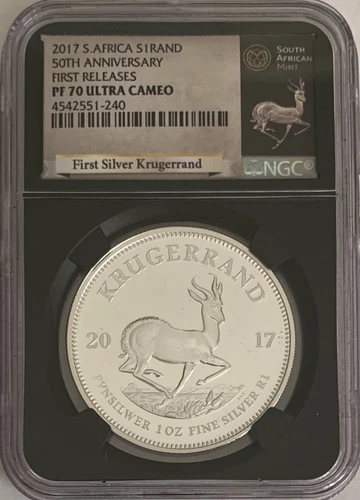 2017 S. Africa 1oz Rand Silver 50th Anniv. NGC First Releases PF 70 Ultra Cameo