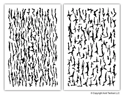 ACID TACTICAL Tree Bark Paint Stencils Mylar Camo Duck Jon Boat Stencils Camouflage 2 Designs