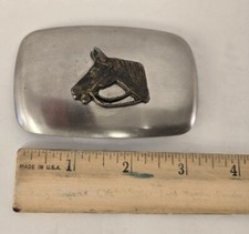 Chambers Belt Company Equestrian Belt Buckle 3x1.75in Western Trophy Stainless