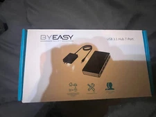 BYEASY USB Splitters With Power Adapter for iMac/PS4 Powered USB 3.0 Hub 7-Port,