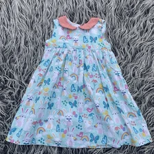 Peapod & Nate girls handmade Easter dress 3T bunny rainbow butterfly cotton