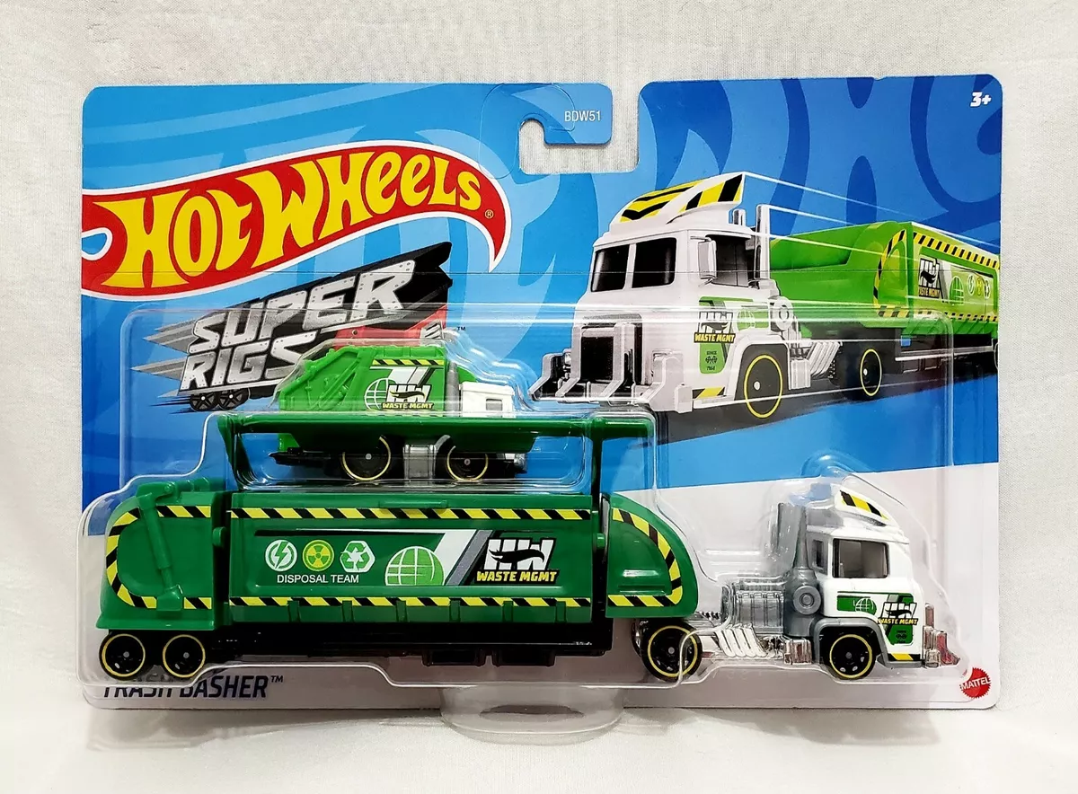 2022 HOT WHEELS SUPER RIGS - TRASH BASHER - GARBAGE HAULER & TRUCK - 1:64