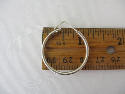 Vintage Sterling Silver Faceted Hoop Earrings - Picture 7 of 7