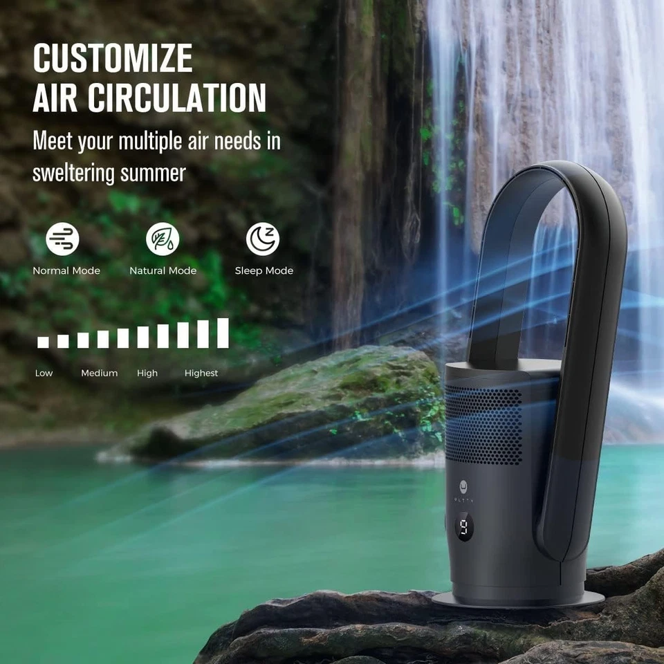 Ultty CR021Rotorloser Turmventilator Leise mit Fernbedienung HEPA-Filter Schwarz - Bild 2 von 4