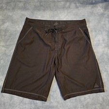 prAna Breathe Men's Size 38 Board Shorts Swim Trunks Black Polyester Spandex