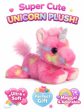 Aurora Vibrant Bright Fancies Jellyroll Unicorn Stuffed Animal - Eye-Catching