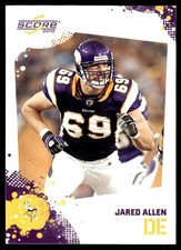 Jared Allen 2010 Score #165 Vikings NFL READ FREE SHIPPING AutographDen