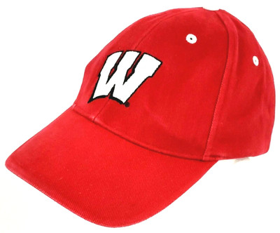 Wisconsin Badgers Hat   UW Red Low Crown Adjustable Hook & Loop Fits Most Cap