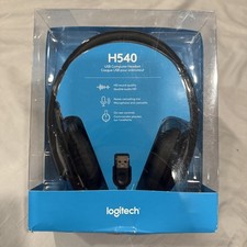 Logitech H540 USB Computer Headset Headband HD Sound Noise Canceling Mic Black