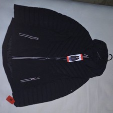 Tommy Hilfiger Quilted Hooded Puffer Jacket Zipper Black Women's Size M