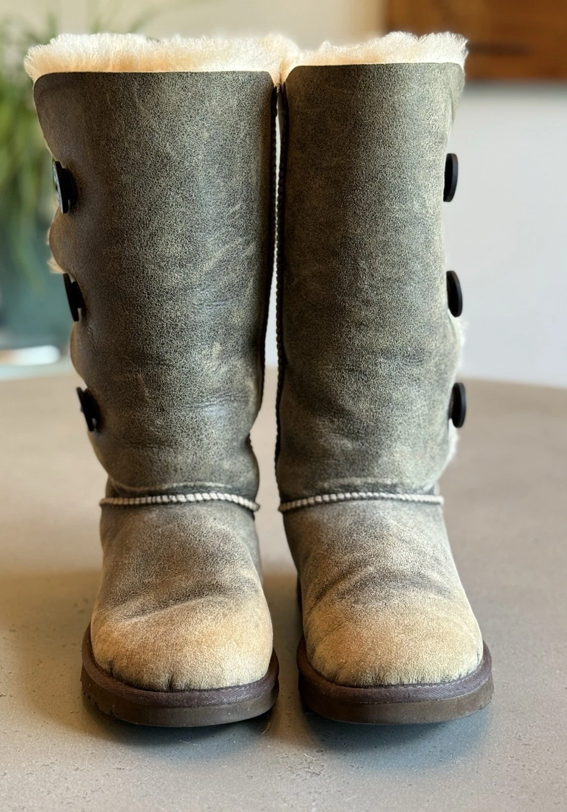 Stivali Ugg Bailey Button Triplet Bomber 3049 Marrone Invernali Neve Donna Taglia 9