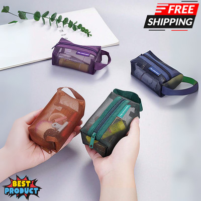 Small Carry-On Bag Mesh Outer Layer Can Hultiple Organize Item Mini Travel Pouch