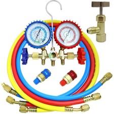 AC Manifold Gauge Set 3 Way R134A R12 R410A R22 R32 R404A Refrigeration Charging