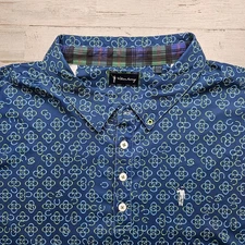 William Murray Golf Polo Shirt Mens 2XL All Over Print Geometric Wicking Perf.