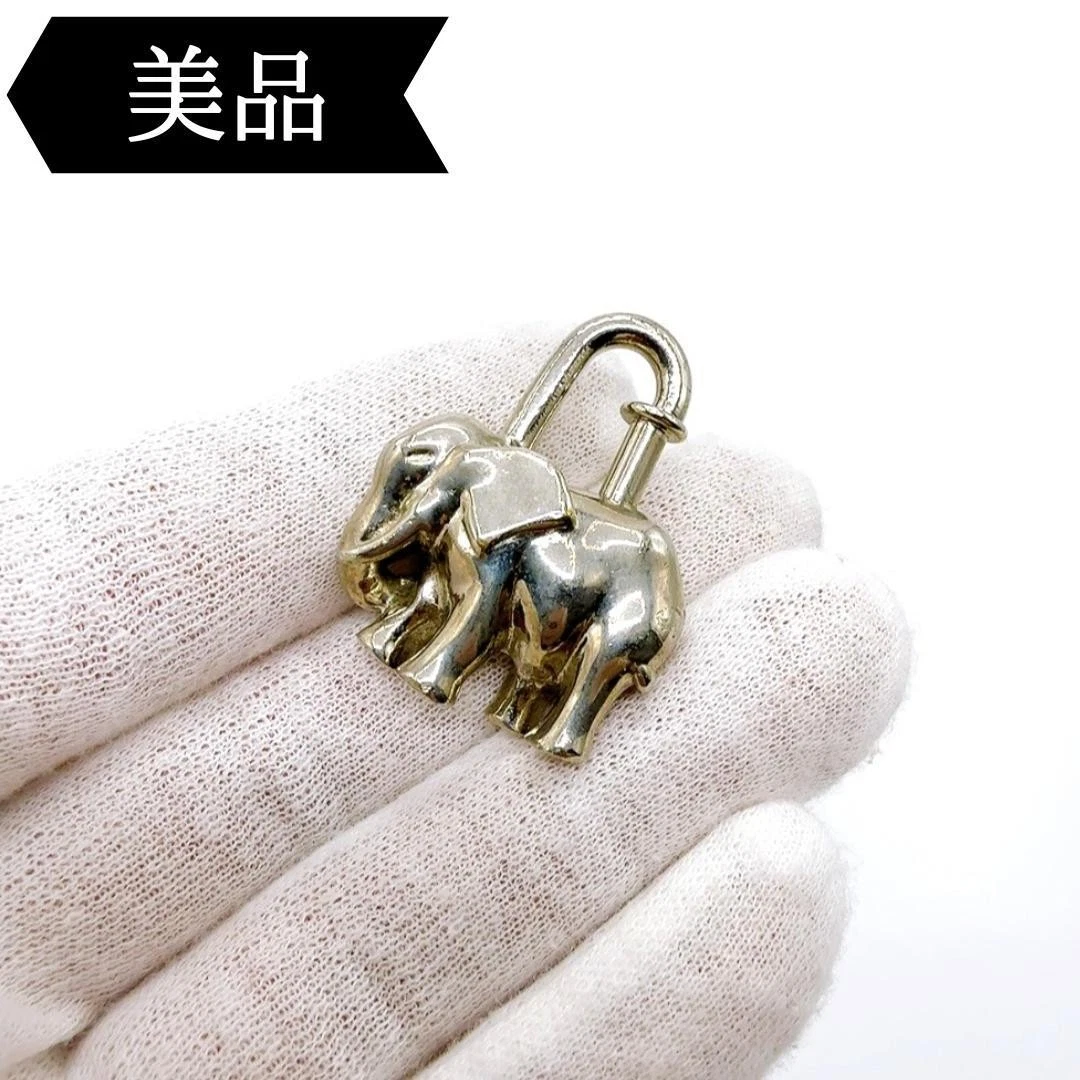 HERMÈS Raro ciondolo elefante HERMES 1997 edizione limitata argento portachiavi cadena