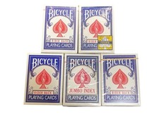 Bicycle Playing Cards Blue Set of 5 Decks Poker Size New
