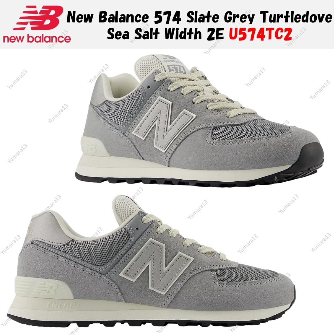 New Balance 574 Slate Grey Turtledove Sea Salt Width 2E U574TC2