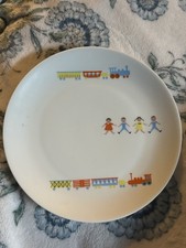 Vintage Arzberg porcelain child plate Germany Choo Choo Train Baby Toddler