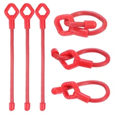 6-Pack Adjustable Plant Ties, 6 Inch Silicone Multi-Function Garden Tie [Red]