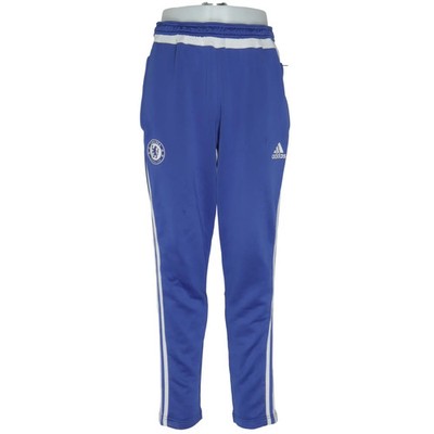 Adidas, Sporthose, Größe: L, Blau/Weiß, Polyester, Streifen, Herren #Eae