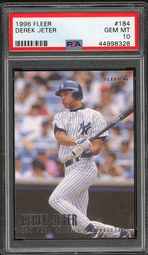 1996 Fleer Matte Silver Lettering Non Glossey #184 Derek Jeter PSA 10