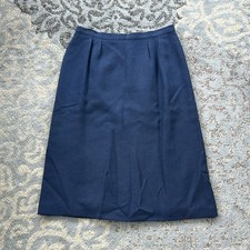 Vintage High Waist Knee Length Skirt Navy 16