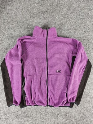 Y2k 2000s Helly Hansen Pro Fleece Purple Black Outdoor Hiking Jacket Womens M