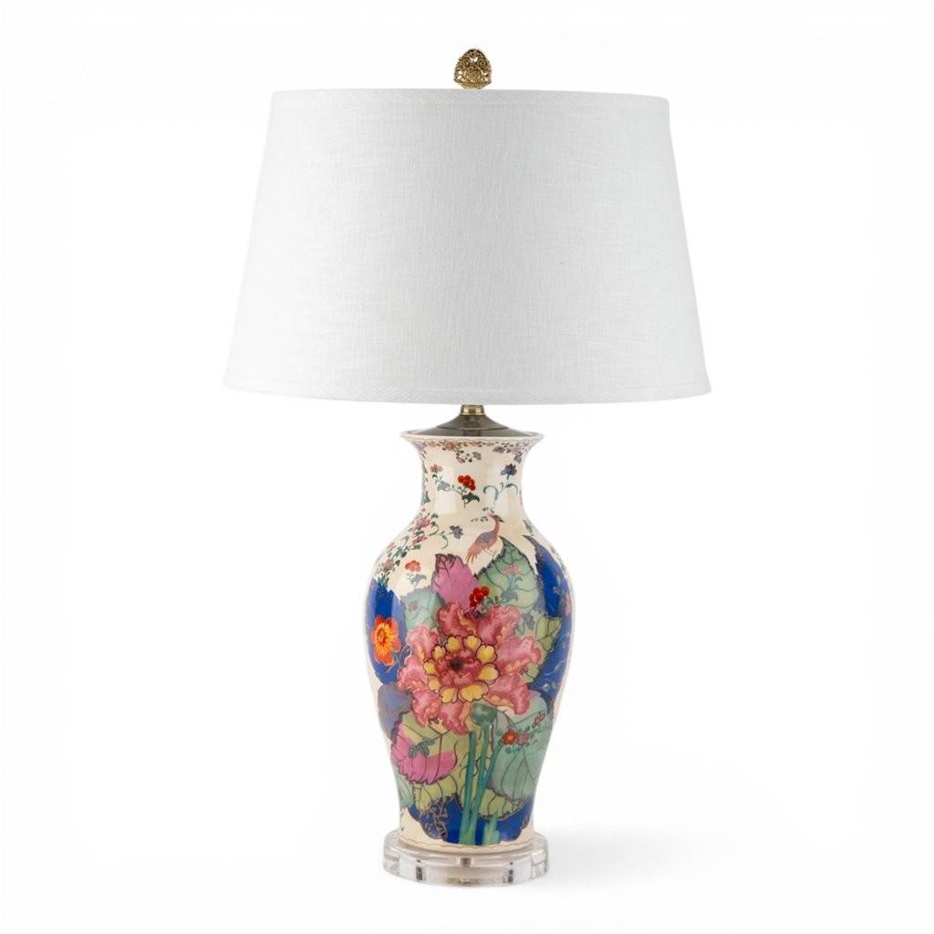 tobacco leaf china lamp Chinese oriental PORCELAIN TOBACCO LEAF TABLE LAMP 29