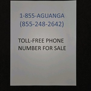 Toll Free 800 Vanity Number 855- AGUANGA ideal for real estate agent California