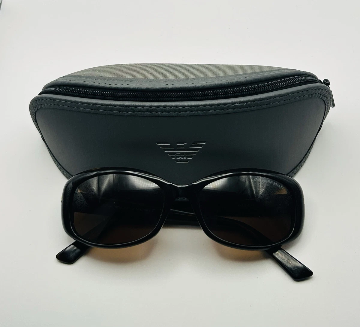 Emporio Armani Women’s 9351 Oval Sunglasses Black Frame Grey Lenses 807LE Emporio Armani Black Oval Sunglasses for Women for sale | eBay main image 2