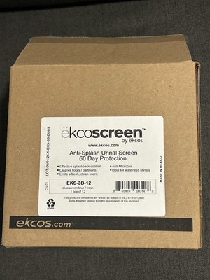 EKCOS 12 Pieces EKS3B12 Premium Anti Splash Urinal Screen 7 x 7'' Blue