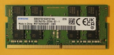 Samsung  16GB 2Rx8 PC4-3200AA-SE1-11 M471A2K43EB1-CWE DDR4 SODIMM RAM Memory