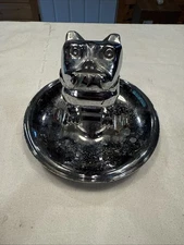 Vintage Chrome MACK Truck Bulldog Hood Ornament Cigar Ashtray Central Diecasting