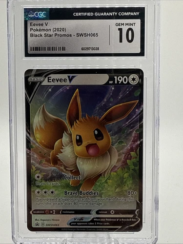GEM MINT- 2020 POKEMON V POWERS TINS BLACK STAR PROMO EEVEE V SWSH065 CGC 10