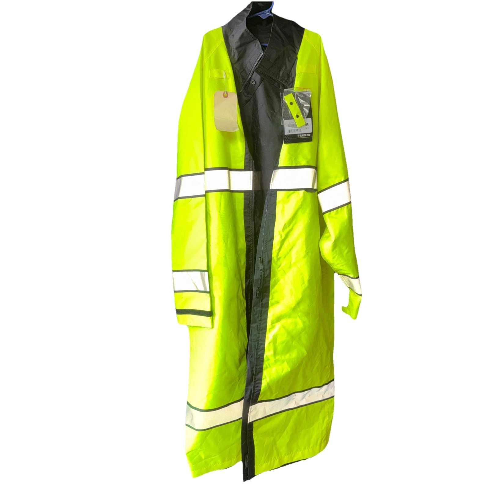 Blauer Rain Jacket Raincoat MED Yellow/BlackWaterproof ReverseableReflective