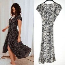NEW Reformation Sz XS Carina Snake Print Wrap Midi Dress