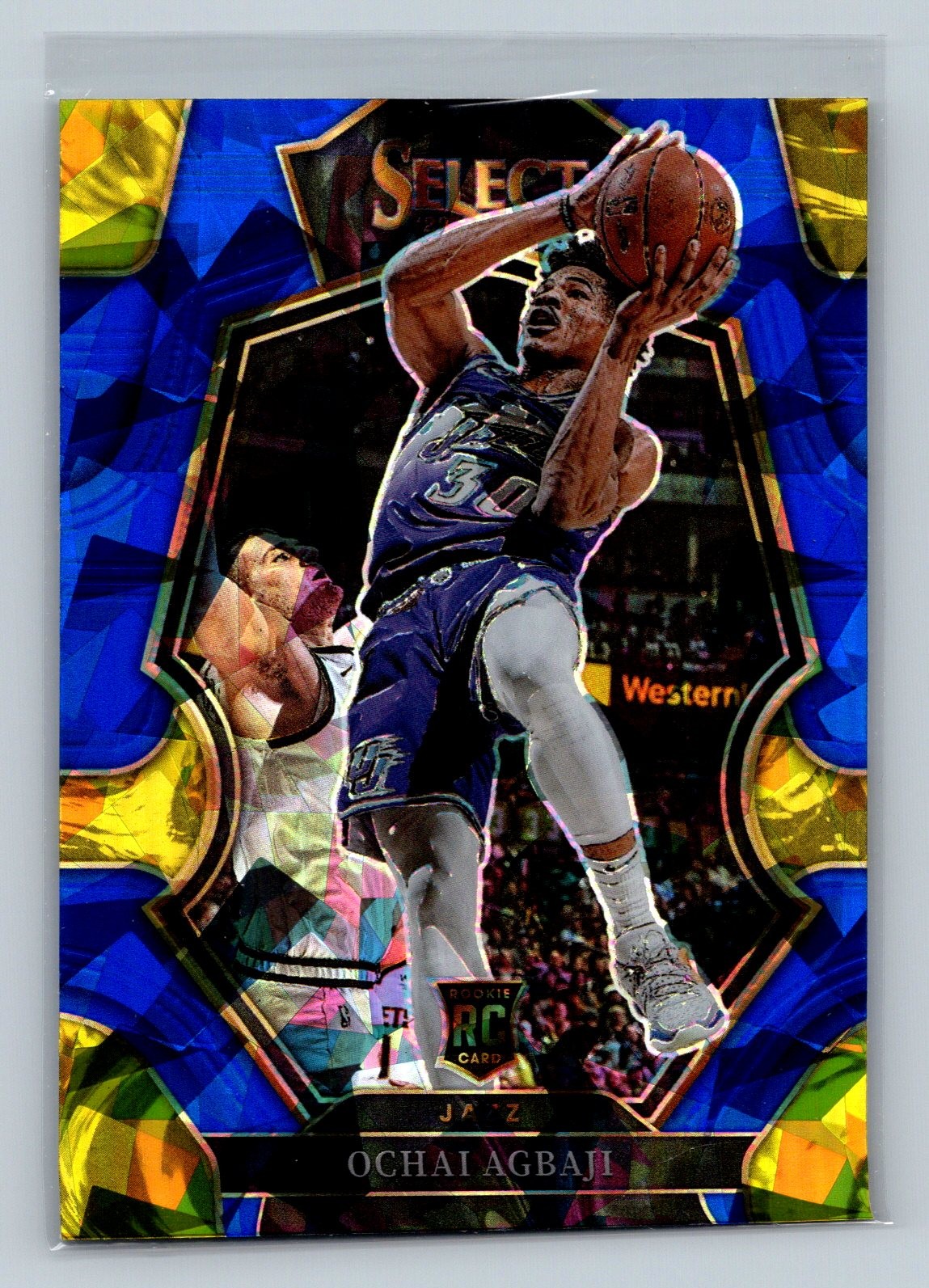 2022-23 Panini Select #199 Ochai Agbaji Blue Cracked Ice Prizm Rookie Jazz