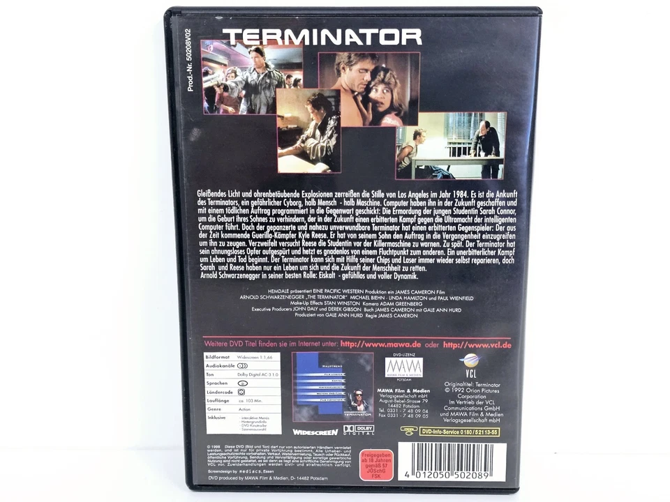 Terminator 1 (Schwarzenegger) ungekürzte Fassung DVD - Bild 2 von 3