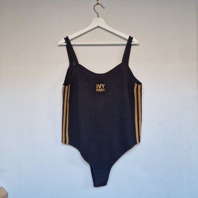 Adidas Ivy Park Beyoncé Ribbed Bodysuit Black Gold Logo B NWT Plus Size