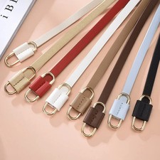 Faux Leather Belt Thin 1cm Women's Dress Coat Decorative Skinny Waist Belts