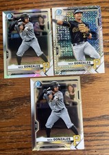 NICK GONZALES 2021 BOWMAN CHROME Refractor, Mega Mojo & Base Free Ship 3 Lot