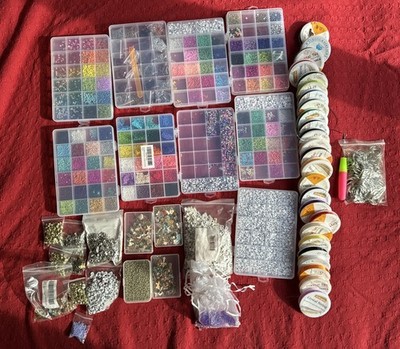 Jewelry Making Supplies Lot Beads Charms Alphabet Beads Cord Findings Organizers
