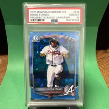 2025 BOWMAN CHROME SAPPHIRE PROSPECTS IMAGE VARIATION DIEGO TORNES PSA 10