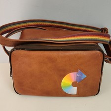 Vintage Kodak Vinyl Camera Bag Adjustable Rainbow Strap Multiple Zipper Pockets