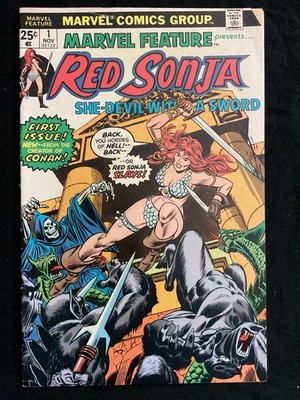 MARVEL FEATURE PRESENTS RED SONJA #1 Comic (1975) CONAN Spin-off F/VF