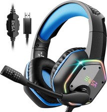 EKSA E1000 USB Gaming Headset for PC - Computer Headphones with Microphone/Mic