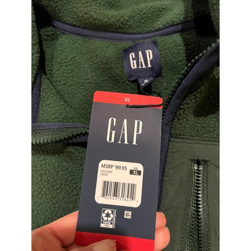 Gap Mens Fleece Half Zip Pullover Jacket Warm Cozy Green XL GP010649 New - Bild 6 von 9
